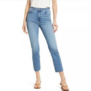 Edwin Bree High-waist Crop Raw Hem Denim Zipper Closure Size 32, Azure Color